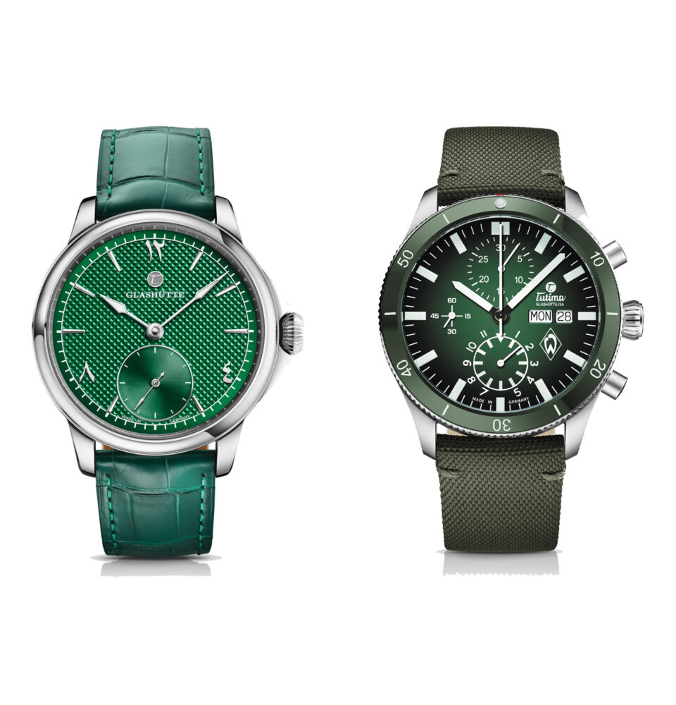 Patria in Grün und Werder-Bremen-Edition Grand Flieger Airport von Tutima Glashütte