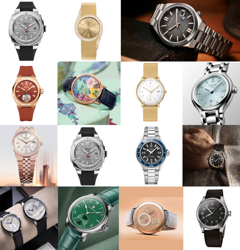 Collage mit Armbanduhren zu den Uhrenrends 2026