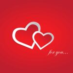 Zwei Herzen und der Schriftzug for you